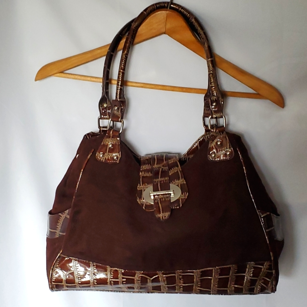 Sagharbor Purse Shoulder Bag Hobo Brown 15x11 Magnetic Snap